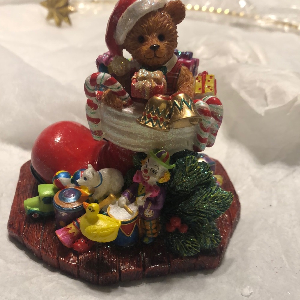 Teddy’s Boot o loot ornament stand.  Radko.